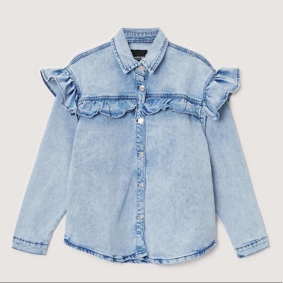 Denim Ruffled Shirt - Picture 2 of 2